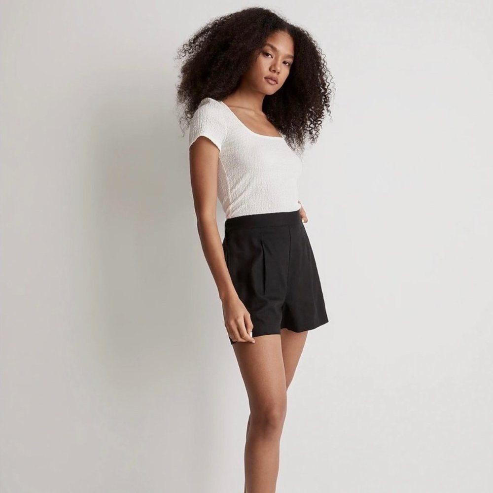 NWT Madewell Black Linen blend shorts XL